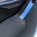 BURBERRY Shoulder Bag Canvas Black Blue Auth BD741V-18