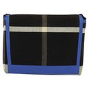 BURBERRY Shoulder Bag Canvas Black Blue Auth BD741V-13