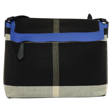 BURBERRY Shoulder Bag Canvas Black Blue Auth BD741V - 0