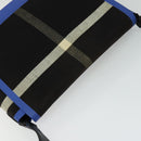 BURBERRY Shoulder Bag Canvas Black Blue Auth BD741V-6