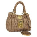 Miu Miu Hand Bag Leather 2way Pink Auth BD742-1