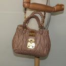 Miu Miu Hand Bag Leather 2way Pink Auth BD742-24