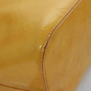 LOUIS VUITTON Monogram Vernis Houston Hand Bag Lime Yellow M91055 LV Auth BD751-8