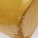 LOUIS VUITTON Monogram Vernis Houston Hand Bag Lime Yellow M91055 LV Auth BD751-16