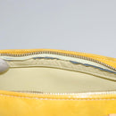 LOUIS VUITTON Monogram Vernis Houston Hand Bag Lime Yellow M91055 LV Auth BD751-17