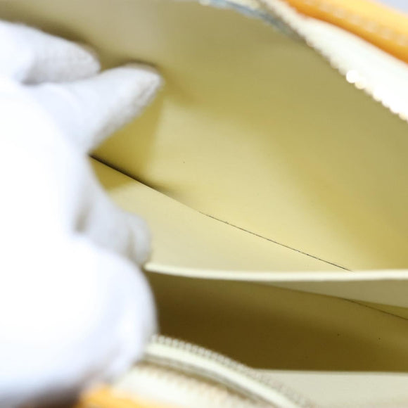 LOUIS VUITTON Monogram Vernis Houston Hand Bag Lime Yellow M91055 LV Auth BD751