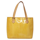 LOUIS VUITTON Monogram Vernis Houston Hand Bag Lime Yellow M91055 LV Auth BD751-13