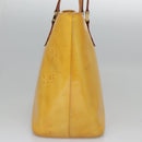 LOUIS VUITTON Monogram Vernis Houston Hand Bag Lime Yellow M91055 LV Auth BD751-4