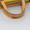 LOUIS VUITTON Monogram Vernis Houston Hand Bag Lime Yellow M91055 LV Auth BD751-7