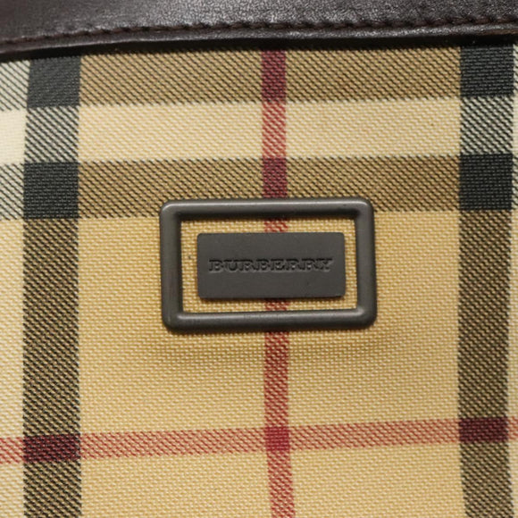 BURBERRY Nova Check Tote Bag PVC Beige Brown Auth BD761