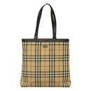 BURBERRY Nova Check Tote Bag PVC Beige Brown Auth BD761-2