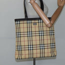 BURBERRY Nova Check Tote Bag PVC Beige Brown Auth BD761-21