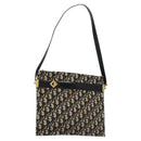 Christian Dior Trotter Canvas Shoulder Bag Navy Auth BD763-1