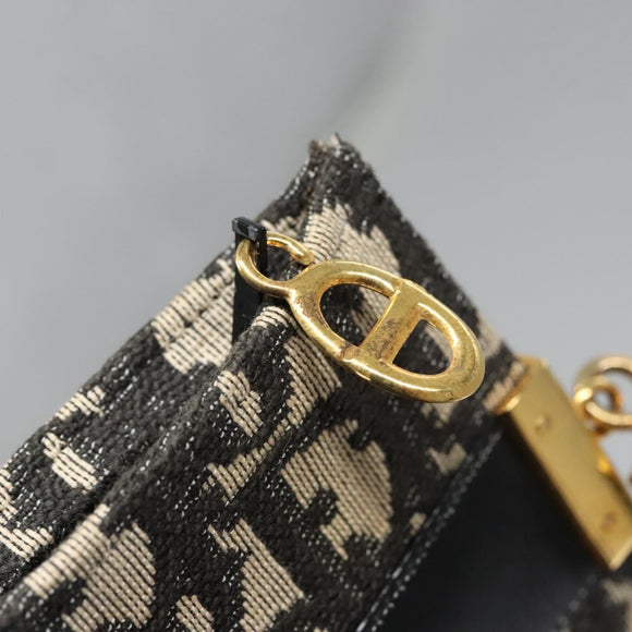 Christian Dior Trotter Canvas Shoulder Bag Navy Auth BD763