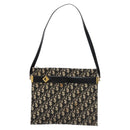 Christian Dior Trotter Canvas Shoulder Bag Navy Auth BD763-2