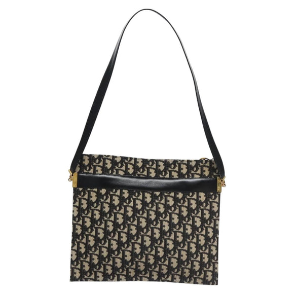 Christian Dior Trotter Canvas Shoulder Bag Navy Auth BD763