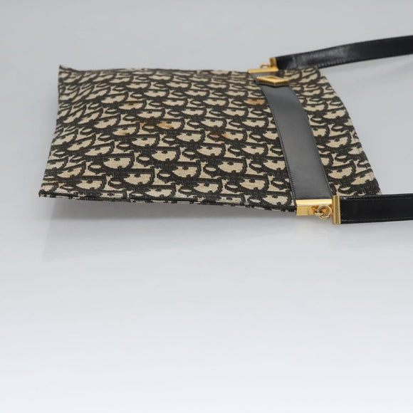 Christian Dior Trotter Canvas Shoulder Bag Navy Auth BD763
