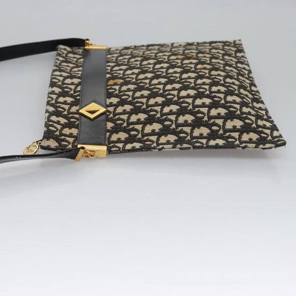 Christian Dior Trotter Canvas Shoulder Bag Navy Auth BD763
