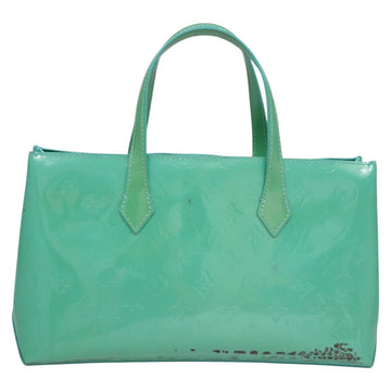 LOUIS VUITTON Monogram Vernis Wilshire PM Hand Bag Blue Lagon M91724 Auth BD768 - 0
