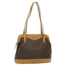 CELINE Macadam Canvas Cicada Shoulder Bag PVC Leather Brown Gold Auth BD771-1