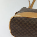 CELINE Macadam Canvas Cicada Shoulder Bag PVC Leather Brown Gold Auth BD771-10