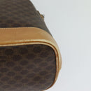 CELINE Macadam Canvas Cicada Shoulder Bag PVC Leather Brown Gold Auth BD771-13