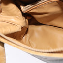 CELINE Macadam Canvas Cicada Shoulder Bag PVC Leather Brown Gold Auth BD771-18