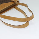 CELINE Macadam Canvas Cicada Shoulder Bag PVC Leather Brown Gold Auth BD771-7