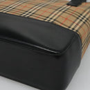 BURBERRY Nova Check Tote Bag Canvas Beige Gold Auth BD772-10