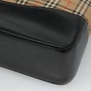 BURBERRY Nova Check Tote Bag Canvas Beige Gold Auth BD772-12