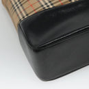 BURBERRY Nova Check Tote Bag Canvas Beige Gold Auth BD772-16