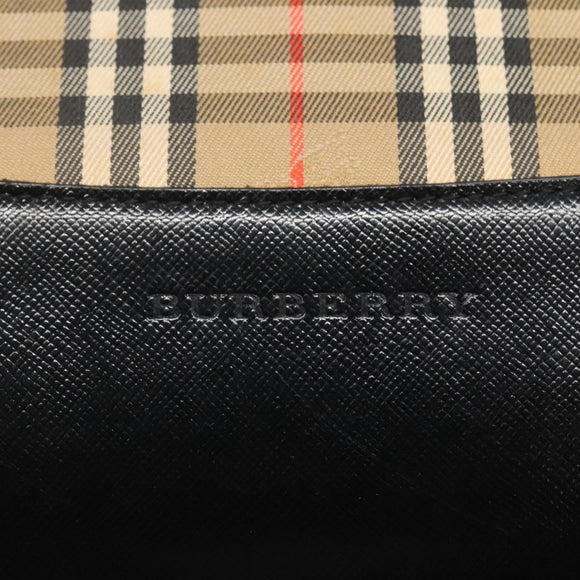 BURBERRY Nova Check Tote Bag Canvas Beige Gold Auth BD772
