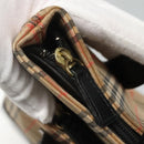 BURBERRY Nova Check Tote Bag Canvas Beige Gold Auth BD772-16