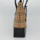 BURBERRY Nova Check Tote Bag Canvas Beige Gold Auth BD772-4