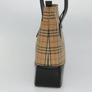 BURBERRY Nova Check Tote Bag Canvas Beige Gold Auth BD772-4