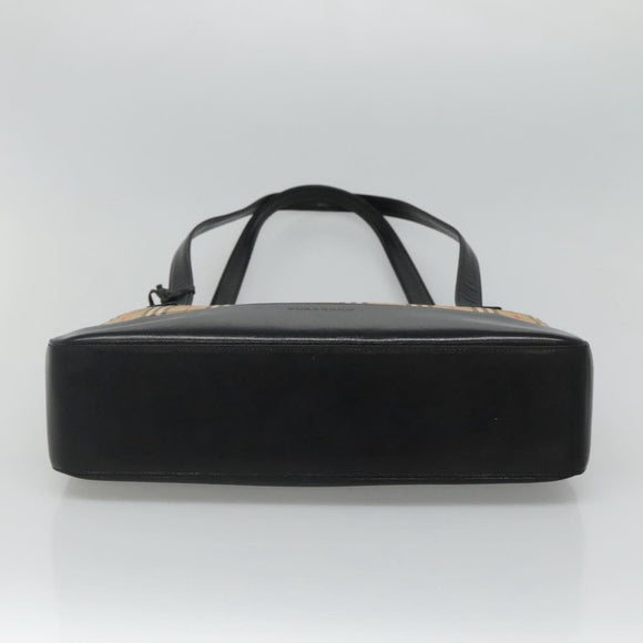 BURBERRY Nova Check Tote Bag Canvas Beige Gold Auth BD772