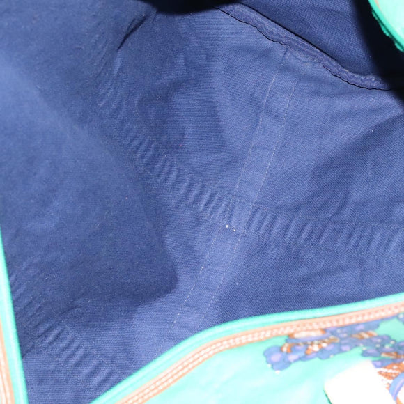 LOEWE Boston Bag Canvas Green Auth BD781