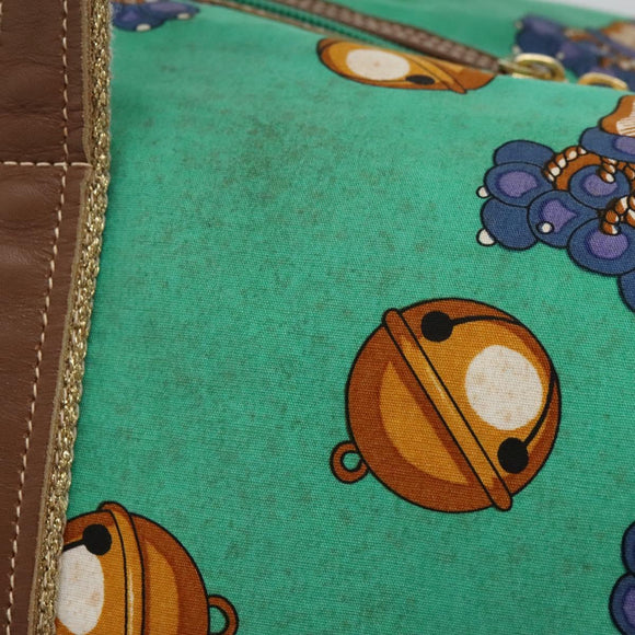 LOEWE Boston Bag Canvas Green Auth BD781