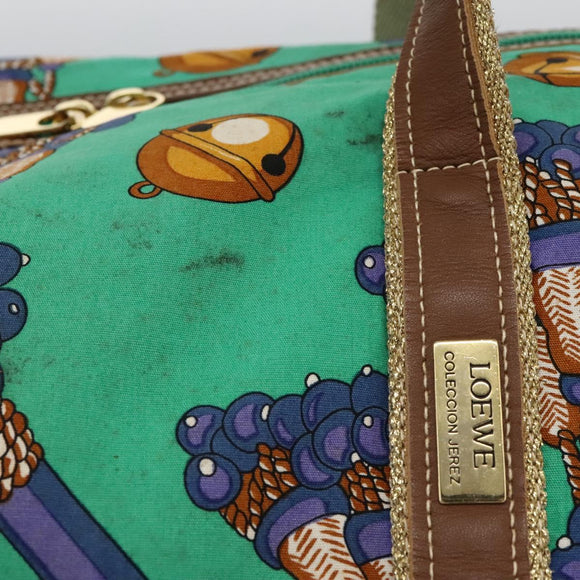 LOEWE Boston Bag Canvas Green Auth BD781