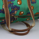LOEWE Boston Bag Canvas Green Auth BD781-9