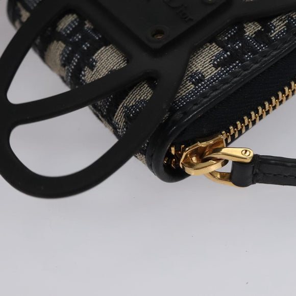 Christian Dior Trotter Canvas Oblique Phone Holder Airpods Case Navy Auth BD790V