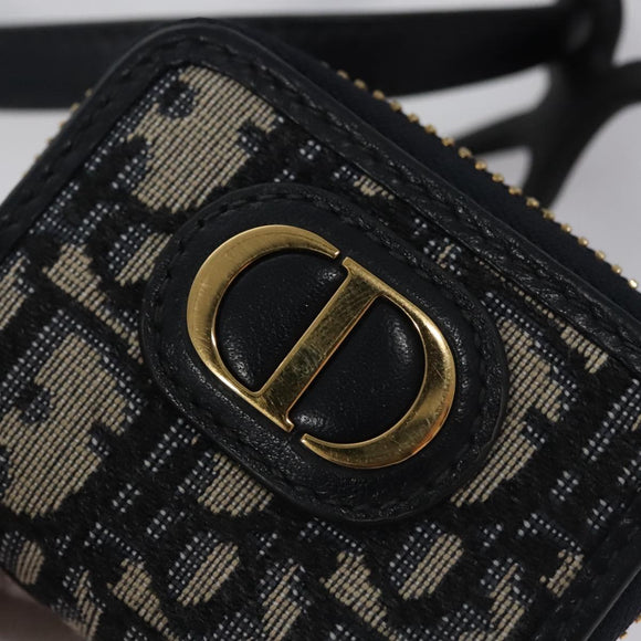 Christian Dior Trotter Canvas Oblique Phone Holder Airpods Case Navy Auth BD790V