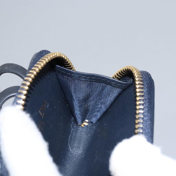 Christian Dior Trotter Canvas Oblique Phone Holder Airpods Case Navy Auth BD790V