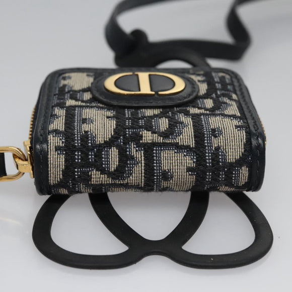Christian Dior Trotter Canvas Oblique Phone Holder Airpods Case Navy Auth BD790V