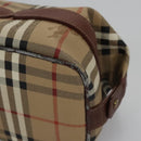 Burberrys Nova Check Clutch Bag PVC Leather Beige Auth BD815-14