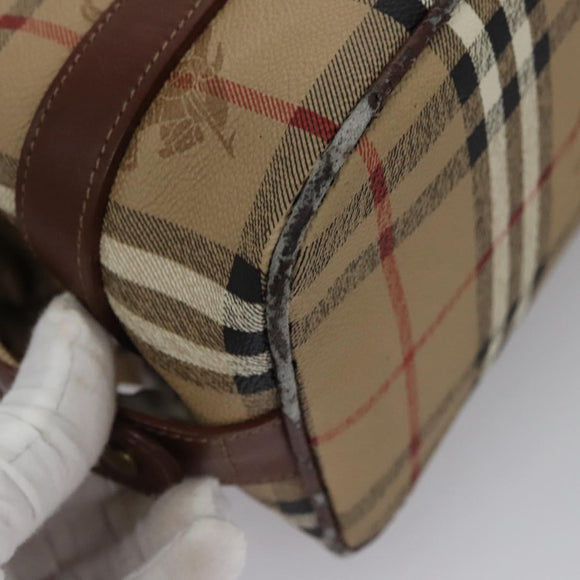 Burberrys Nova Check Clutch Bag PVC Leather Beige Auth BD815
