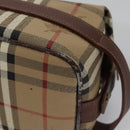 Burberrys Nova Check Clutch Bag PVC Leather Beige Auth BD815-16