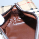 Burberrys Nova Check Clutch Bag PVC Leather Beige Auth BD815-17