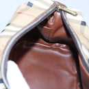 Burberrys Nova Check Clutch Bag PVC Leather Beige Auth BD815-18