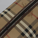 Burberrys Nova Check Clutch Bag PVC Leather Beige Auth BD815-6